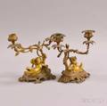 Pair of Giltbronze Cherubform Twolight Candelabra