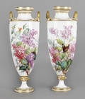 Pair of Minton painted porcelain vases late 19th c