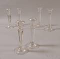 Three Pairs of Colorless Glass Candlesticks