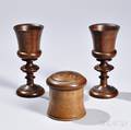 Three Turned Wood Objects