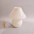 Swirled White Glass Mushroomform Table Lamp
