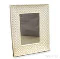 Whitepainted Basketweavecarved Mirror
