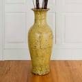 Asian Crackleglazed Ochre Floor Vase