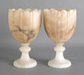 Pair of alabaster urns