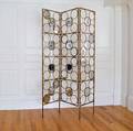 Moderniststyle Giltmetal and Mirrored Threepanel Floor Screen