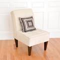 Ivoryupholstered Tufted Slipper Chair with Loose Accent Cushion
