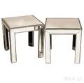 Pair of Mirrored Cube Side Tables