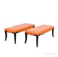 Pair of Faux Leatherupholstered Benches