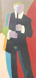 Framed Print of a Clarinet Player