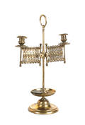 Brass candlestick with accordion arms