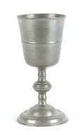Lancaster Pennsylvania pewter chalice attributed to Johann Christoph Heyne ca 1760