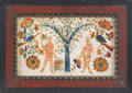 Pennsylvania watercolor and ink on paper Adam and Eve fraktur drawing in the manner of Gottschall 19th c
