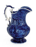 Historical blue Staffordshire pitcher 19th c