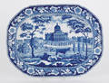 Historical blue Staffordshire platter 19th c