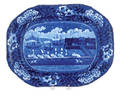Historical blue Staffordshire platter 19th c