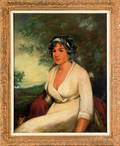 English oil on canvas portrait of a woman