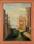 Oil on board Venetian scene