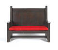Arts  Crafts oak settle bench