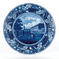 Historical blue Staffordshire plate 19th c