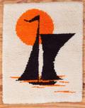Vintage Sailboat Latch Hook 23 x 29 Rug