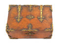 Brass bound burl veneer lock box