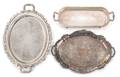 Three silver plated trays