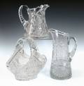Two cut glass pitchers