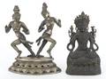 Two Tibetan cast metal figures