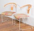 Wegner Inspired Barrel Back Chairs Pair