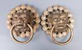 Brass Foo Dog Door Knockers Pair