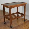Teak  Walnut Rolling Cart