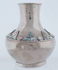 Lily Castillo Silverplate  Inlaid Vase