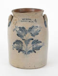 Pennsylvania four gallon stoneware crock 19th c