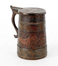 Continental carved treen tankard 18th c