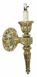 ZAPPA PARCEL GILT AND SILVERED CARVED WALL SCONCE