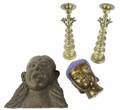 ZAPPA PAIR OF BRONZE ASIAN CANDLESTICKS