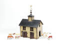 Painted wooden toy barn