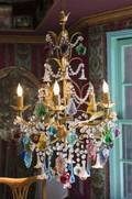 ZAPPA GILT CHANDELIER WITH POLYCHROME DROPS