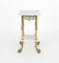 Brass marble top stand