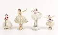 Group of 4 Dresden Lace Figurines 3 Dancers