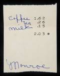 MARILYN MONROE COFFEE RECEIPT