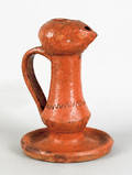 Pennsylvania redware fat lamp earlymid 19th c