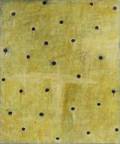 ZAPPA YELLOW AND BLACK PAINTING ON PANEL