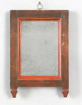 Painted maple courting mirror ca 1800