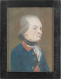 Pastel on wove paper profile bust length portrait of a gentleman 18th c