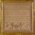 New Jersey silk on linen needlework sampler dated