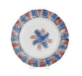 Red and blue rainbow spatter plate 19th c