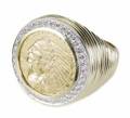 ELVIS PRESLEY DIAMOND AND GOLD COIN RING