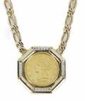 ELVIS PRESLEY DIAMOND AND GOLD COIN NECKLACE