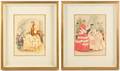 Pair of La Mode Illustree Enhanced Prints